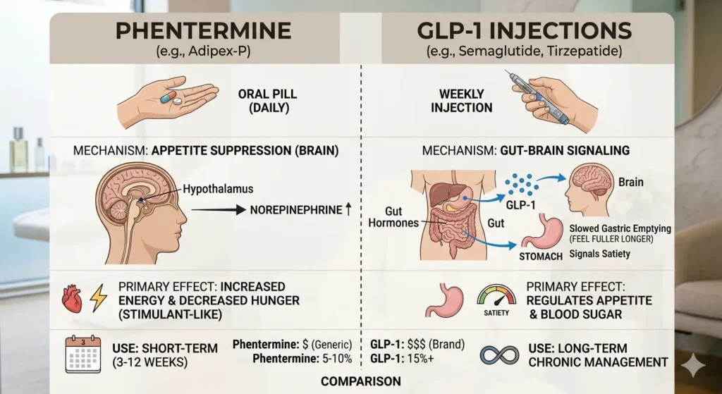 Phentermine vs. GLP-1 Injections What’s the Real Difference
