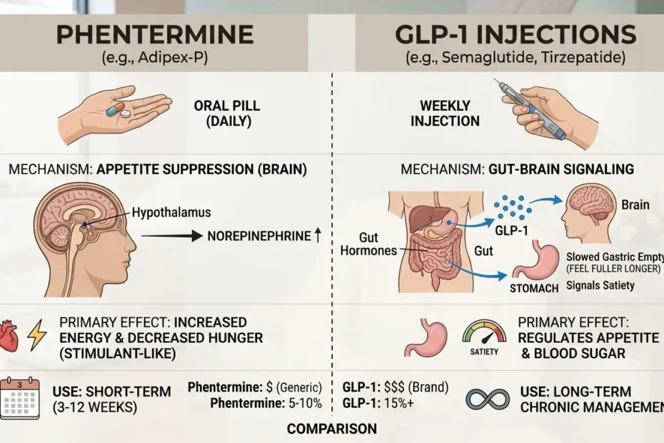 Phentermine vs. GLP-1 Injections What’s the Real Difference